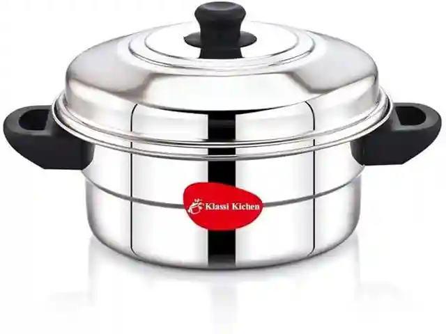 Klassi Kichen Stainless Steel Idli Pot With Steamer And Mini Idli Plate-9 Idli